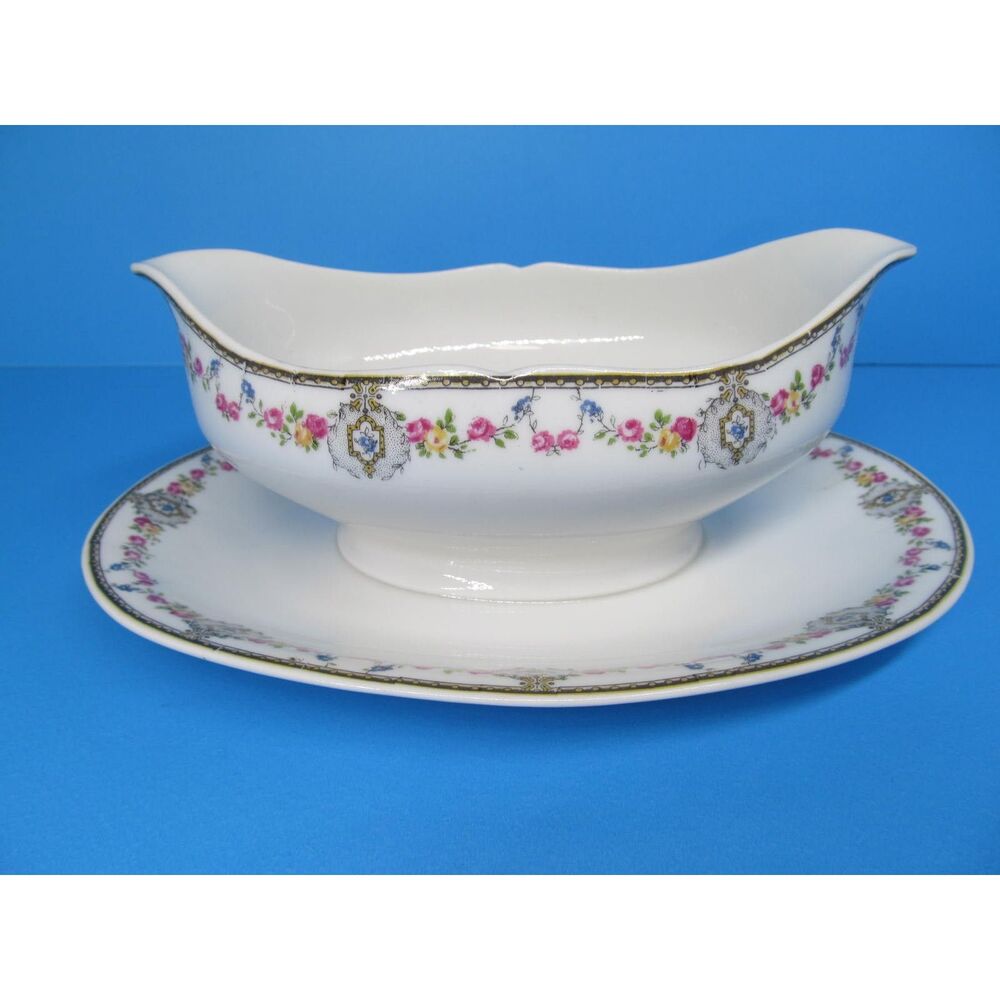 Limoges Gravy Boat underplate Charles Ahrenfeldt Wright Tyndale And Van Roden